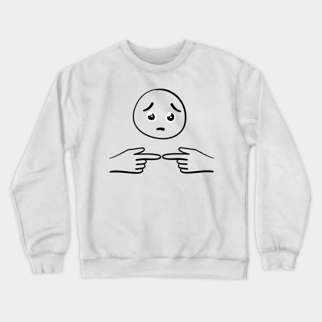 Shy Fingers and a Shy Face Crewneck Sweatshirt by YourGoods